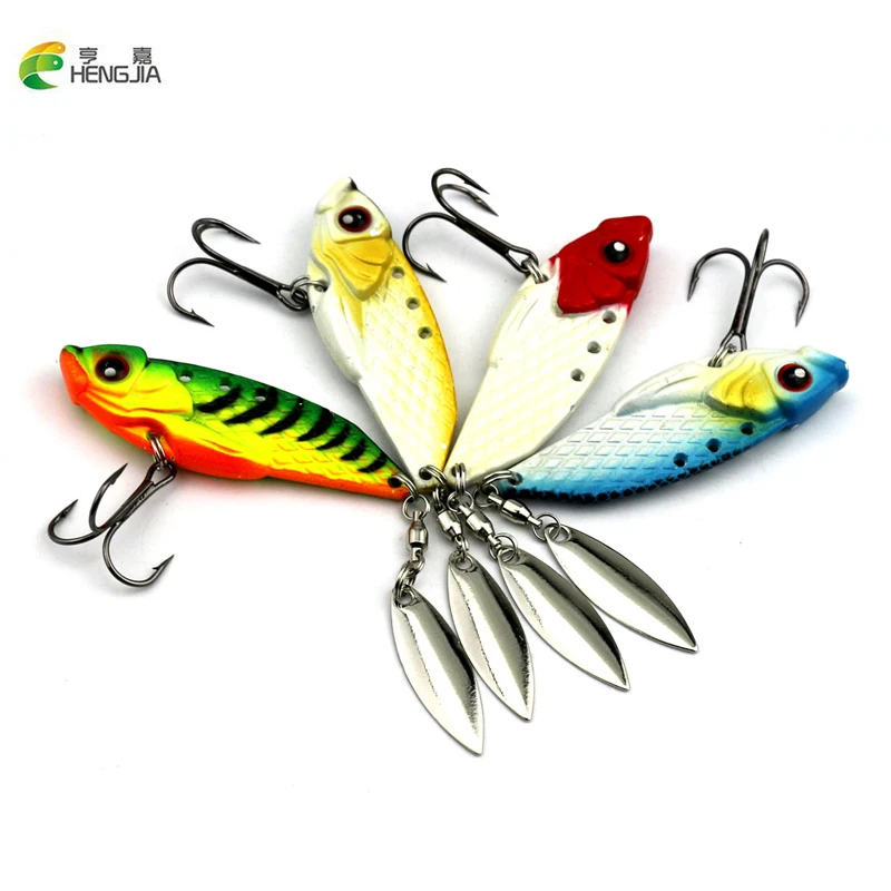 

20pcs 6cm/20g Fishing Sinking VIB Lure 20g 6cm Vibration Vibe Rattle Hooks Baits Crankbaits 4 Colors HENGJIA