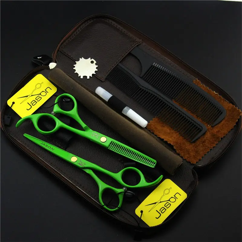 Набор парикмахерских ножниц профессиональные зеленые ножницы для стрижки и