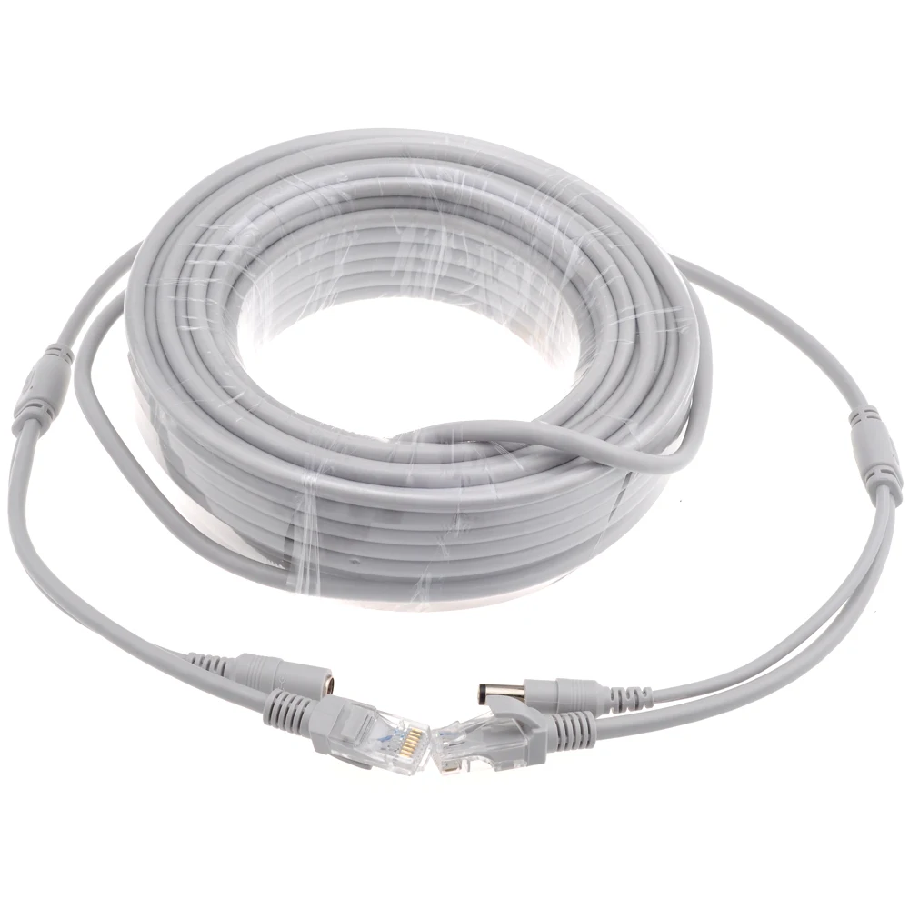 Кабель Ethernet GADINAN 5M/10M/15M/20M/30M на выбор серый кабель CAT5/CAT-5e RJ45 + DC для системы