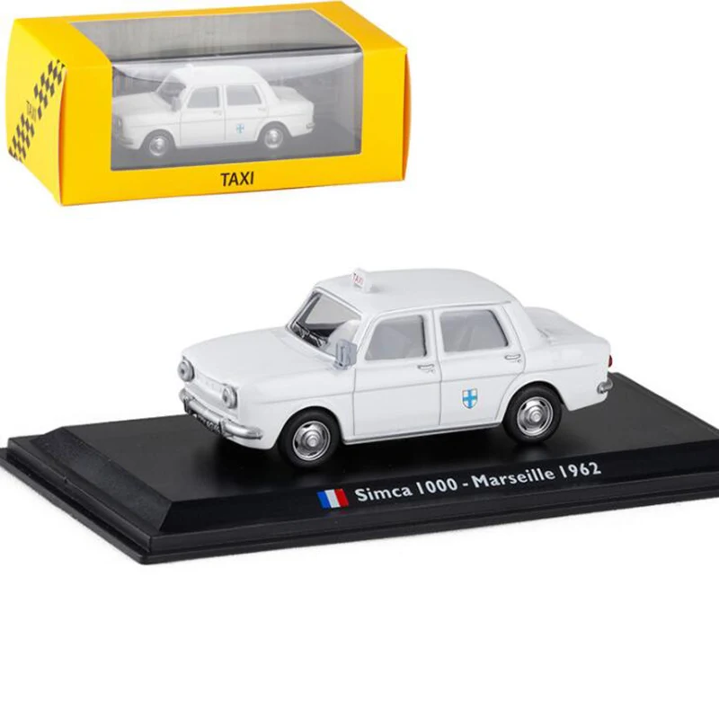 Классическая модель такси SIMCA 1000 цвет белый масштаб 1:43 металлический сплав