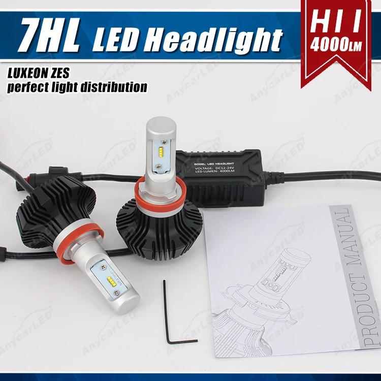 1 комплект H8 H9 H11 50 Вт 8000LM G7 светодиодных фар LUMI LUXEON ZES чипы безвентиляторный чистый