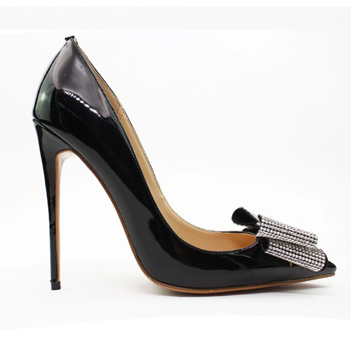 Туфли лодочки женские на высоком каблуке заостренный носок серебристые шпильки