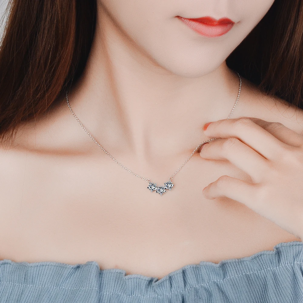 

Star Zircon 925 Sterling Silver Necklace For Women Korean Jewelry Fashion Silver Chain Choker Dropshipping