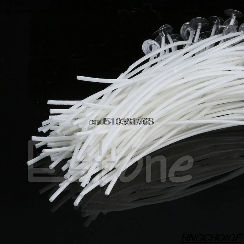 

SKYMEN 100Pcs Natural Candle Wick Low Smoke 12cm Cotton Core Pre Waxed With Sustainers For Candle Making New