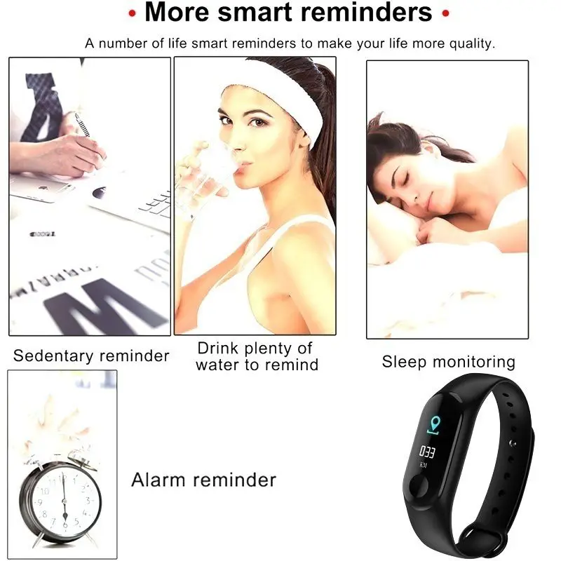 M3 Smart Wristband Fitness Tracker Watch IP67 Swimming Waterproof GPS Real Heart Rate Monitor Dropshipping | Электроника