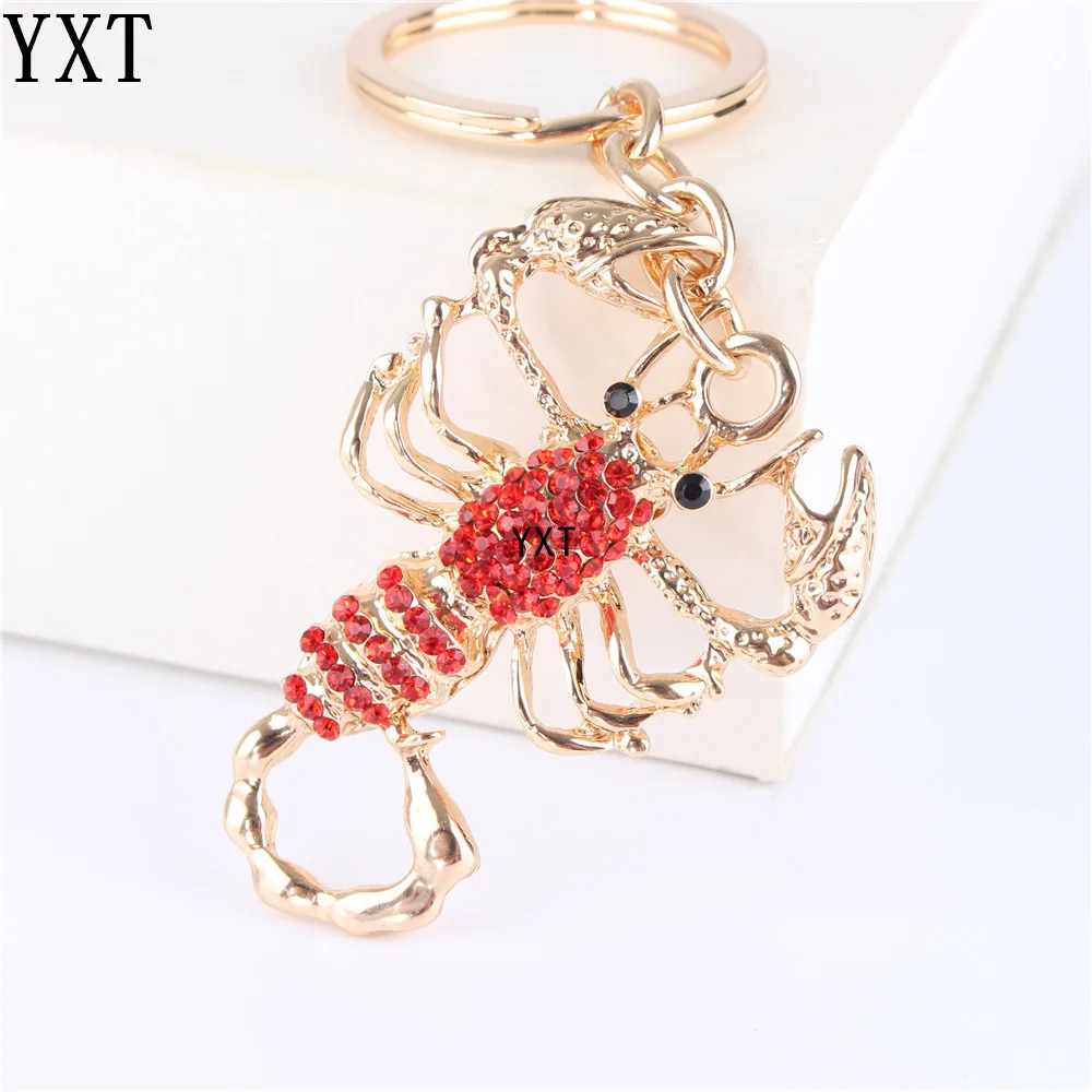 

Red Scorpion Crystal Charm Purse Handbag Car Key Ring Chain Party Wedding Birthday Creative Friend Gift