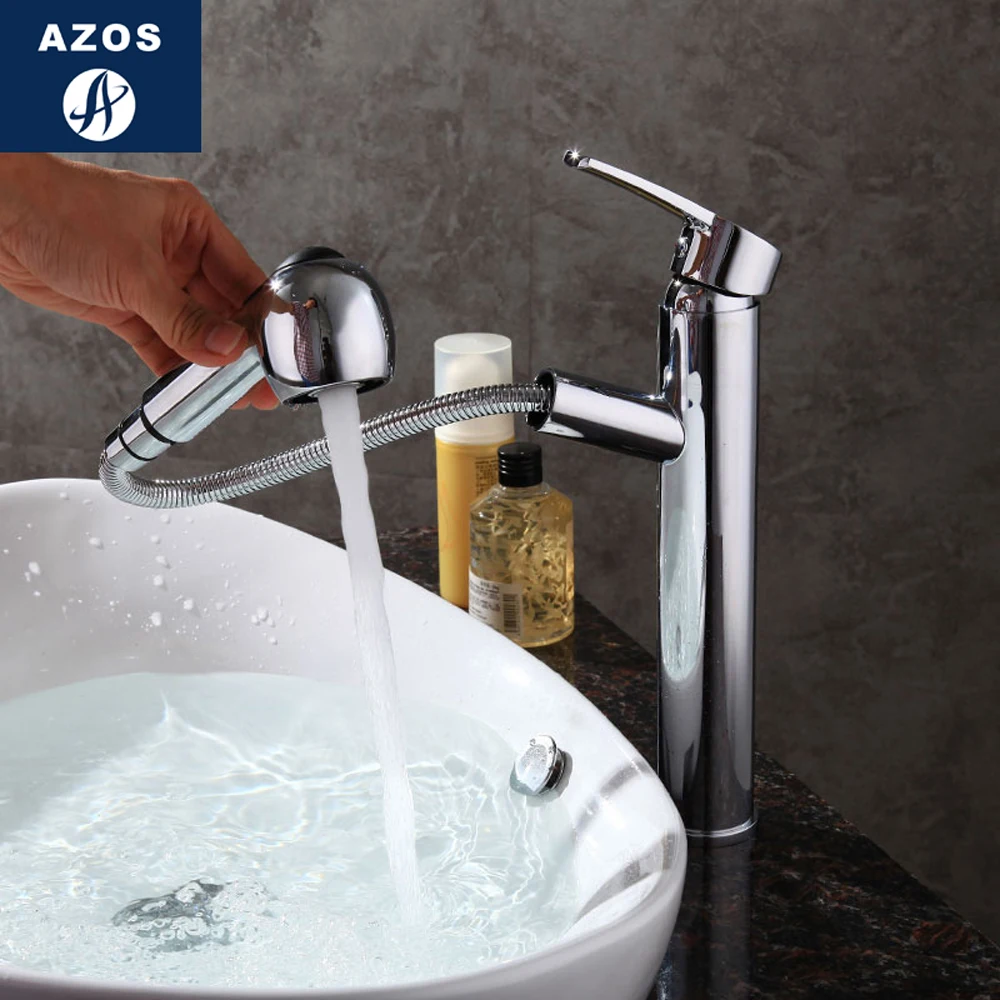 Смеситель для ванной комнаты с одной ручкой Поворотный душа Носик сосуд Раковина