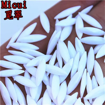 Porcelain white Micui 200 шт 4*15 мм акриловые стразы с конским глазом для одежды, сумок, декоративных изделий ZZ285 - Цвет: Porcelain white