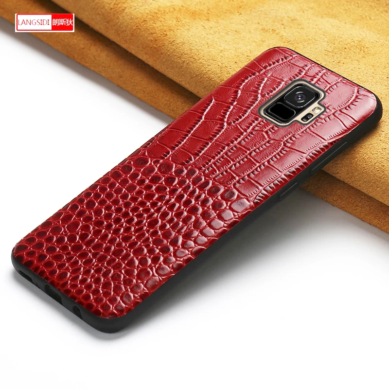 Чехол LANGSIDI для Samsung Galaxy A7 2018 роскошный кожаный чехол samsung S9 SAMSUNG a5 2017 s10 + | Мобильные