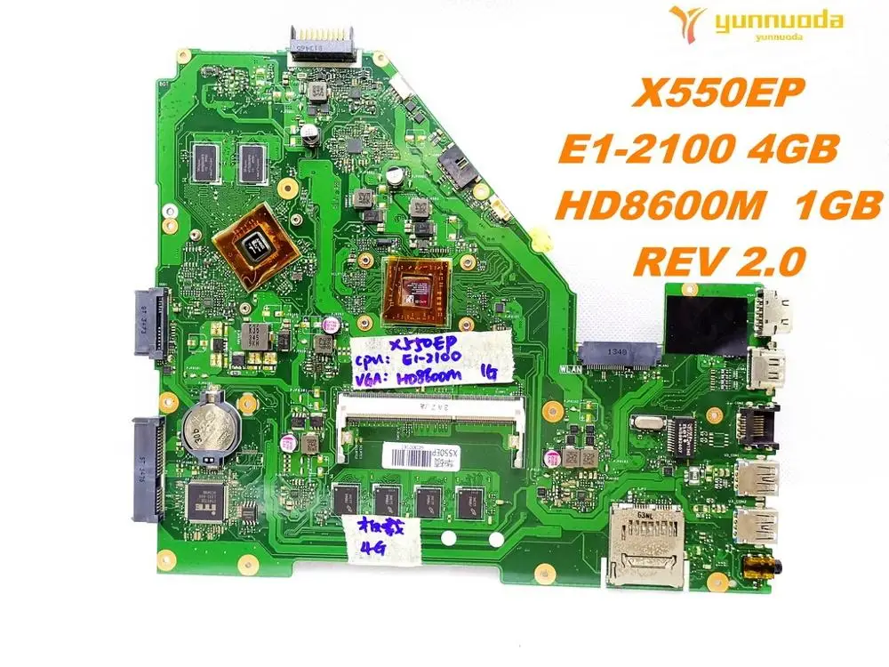 Оригинальная материнская плата для ноутбука ASUS X550EP модель E1-2100 4 Гб HD8600M 1 ГБ REV 2 0