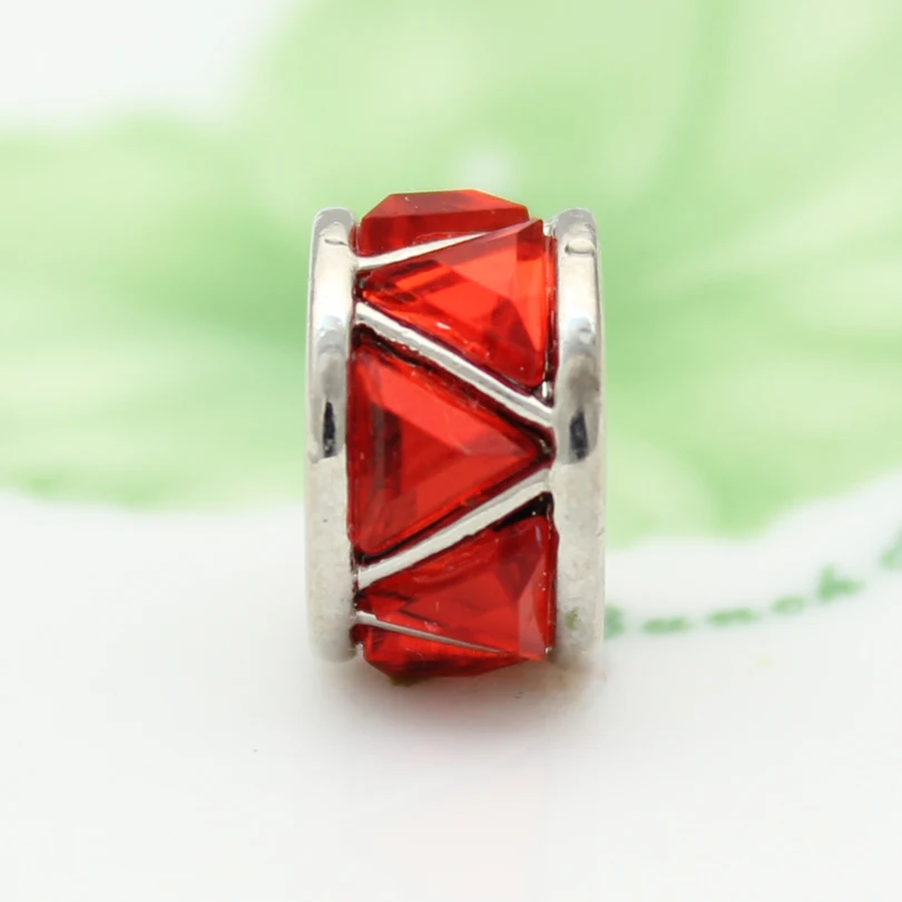 Красный треугольный Хрустальный Европейский очаровательный браслет из бисера