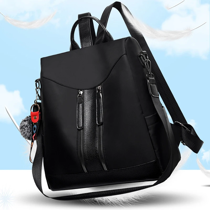 Glorria Luxury Anti Thef Backpack Women Leather Bag Designer Brand Bagpack for Girls Big Book Female Fur Hairbal | Багаж и сумки