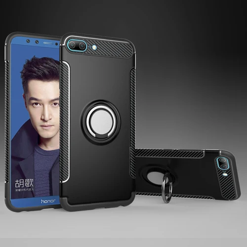 Черный P20 Pro противоударный чехол для huawei P20 lite Коврики 10 P10 lite Honor 9 Honor 10 lite P30 Pro Коврики 20 держатель палец кольцо крышки Y9 - Цвет: Черный