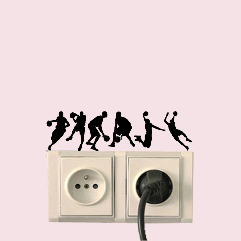 Наклейка на стену в виде баскетбольного силуэта виниловая наклейка