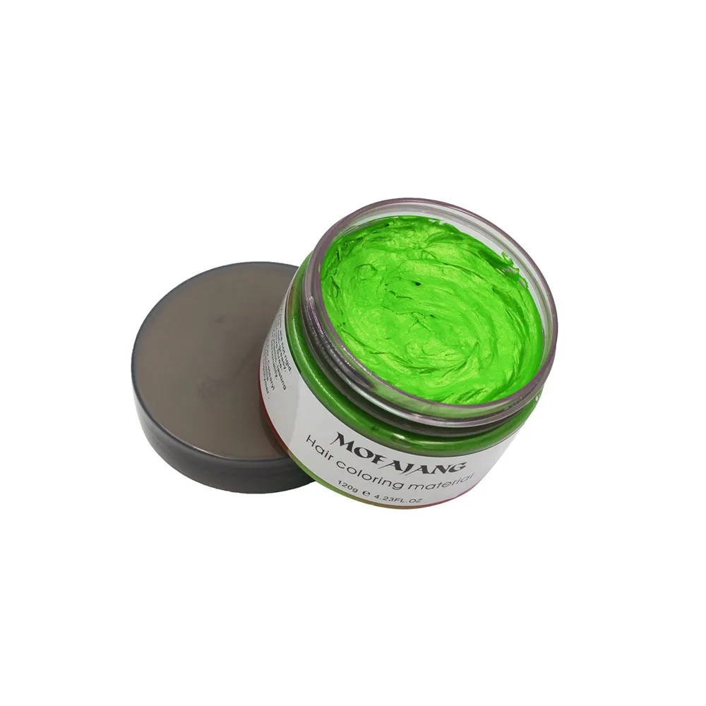 Green Mofajang краска для волос, восковые краски для волос, одноразовые для волос, воск, натуральные волосы, мел, временная укладка, помада, цвет, для женщин, мужчин, 120 г - Цвет: Green