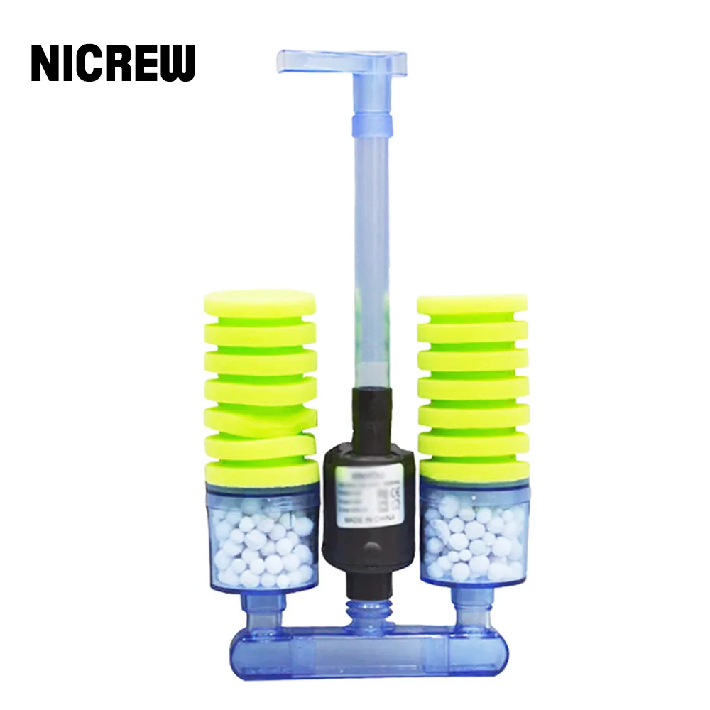 Фильтр-губка NICREW для аквариума, фильтр для аквариума с погружным водяным насосом и биохимическим губчатым фильтром для циркуляции воды - изображение