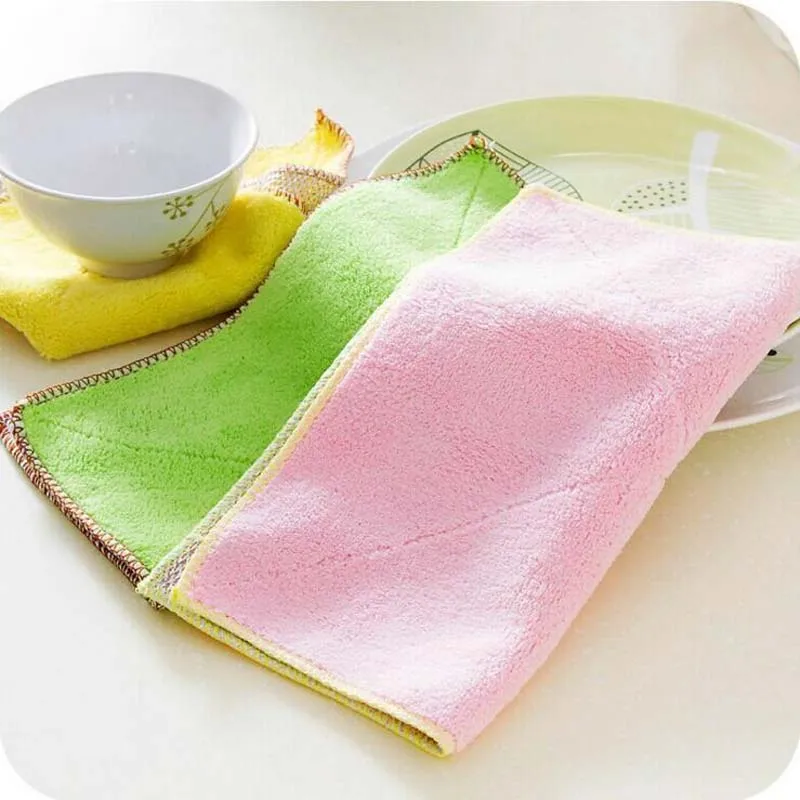 5 шт. Высокая эффективность анти-смазка цветное блюдо ткань из бамбукового