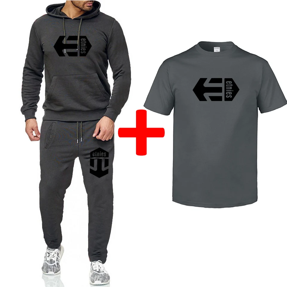 Новейший спортивный костюм Etnies для мужчин из трех предметов брендовая уличная