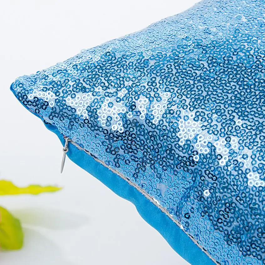 Однотонная блестящая наволочка с блестками для кафе домашний декор наволочки may29