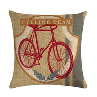 45x45cm cushion cover cotton linen throw pillow cover vintage bike retro bicycle decorative pillow cover for sofa