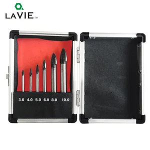Сверла LA VIE из керамического стекла и плитки 6 шт., набор инструментов для стен, твердосплавные сверла из нержавеющей стали, алюминиевый корпус 3 мм, 4 мм, 5 мм, 6 мм, 8 мм, 10 мм