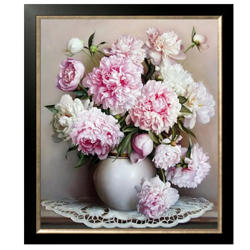 

Golden Panno,Needlework,Embroidery,DIY Floral Painting,Cross stitch,kits,14ct Peonies home Cross-stitch,Sets For Embroidery