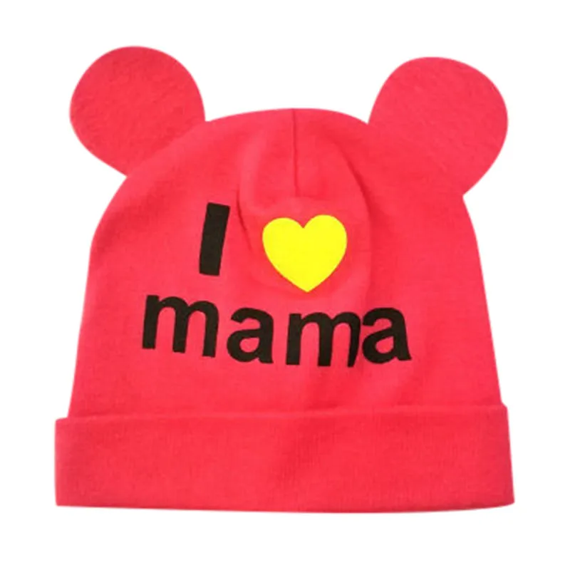 Hat Baby Letter Print Sleep Cap Headwear Infant Girls Boys Cartoon Love children's autumn hat newborn hotography prop | Детская