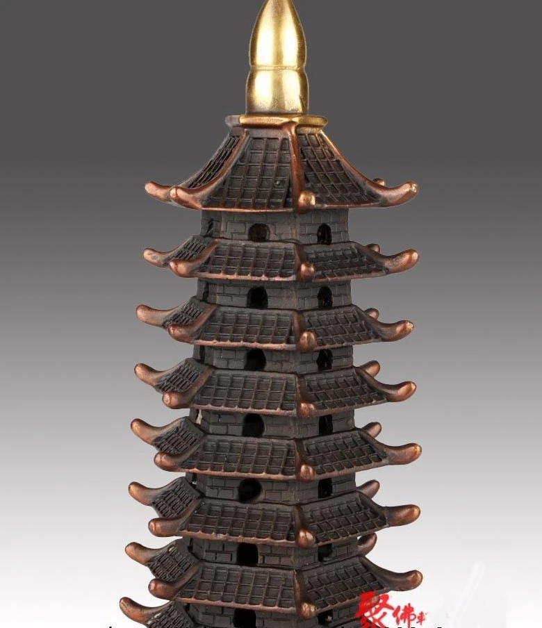 Китай Бронза Медь Домашняя Декоративная скульптура башня wenchang Stupa статуя пагоды |
