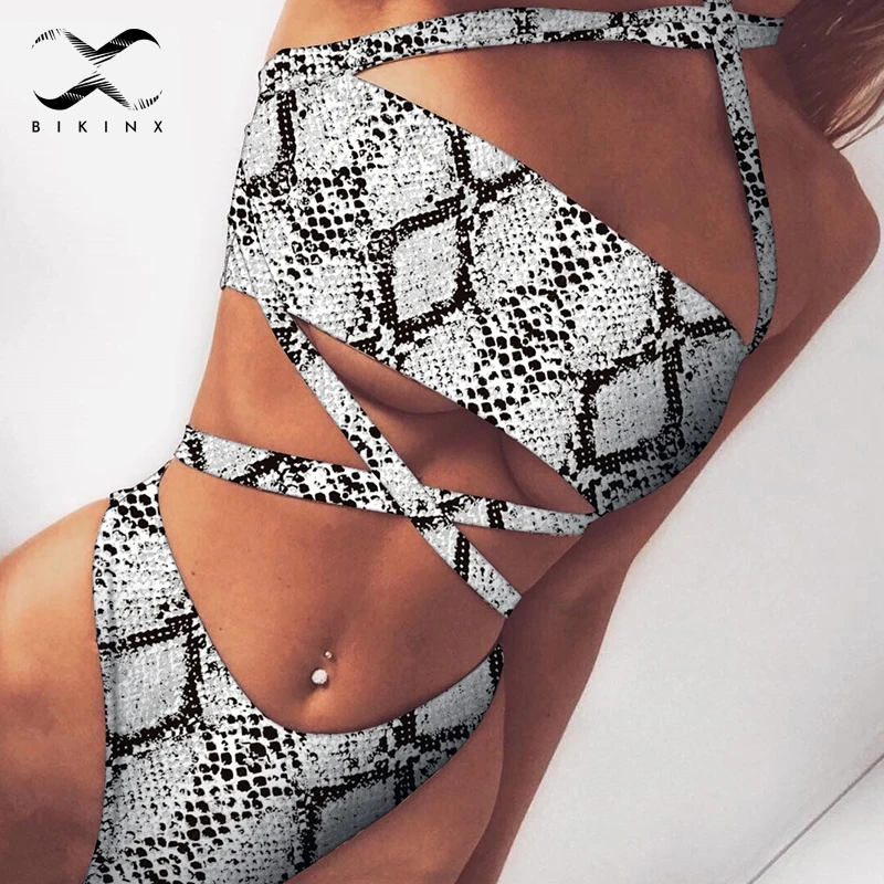 Bikinx, сексуальный купальник с леопардовым принтом, женская пляжная одежда, бандаж, купальник,, пуш-ап, купальник, бразильский, с пряжкой, бикини, набор, новинка