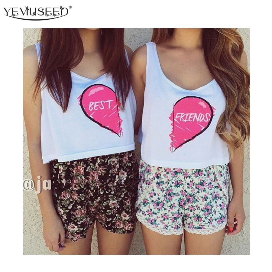 YEMUSEED горячая Harajuku Гарри пара рубашки для лучших друзей BFF лучшие белые летние