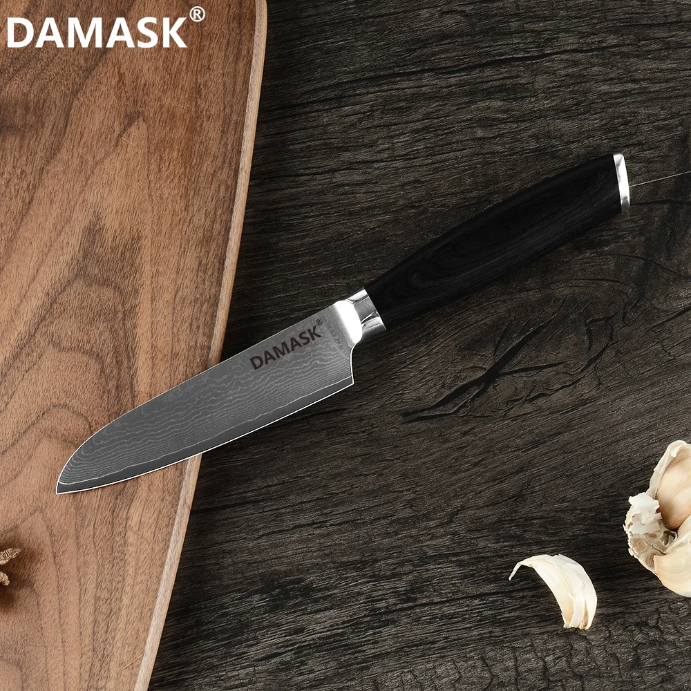 Дамасский кухонный нож Damask 3 шт. набор кухонных ножей для шеф повара Santoku VG10 Core 67