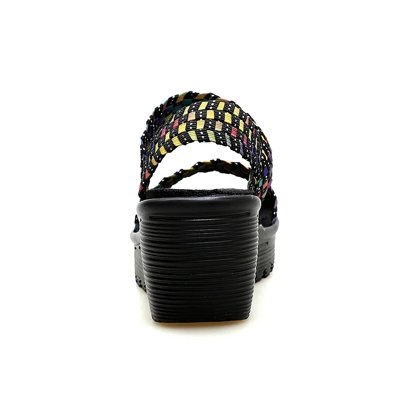 

WDZKN Bohemian Summer Women Sandals Fashion Woven Open Toe Wedge Platform Heels Sandals Women Casual Shoes Sandalias Mujer