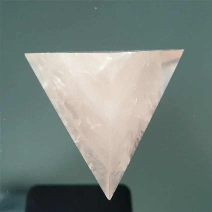 Розовый кристалл Tetrahedron Пирамида камень камни Кристаллы Wicca Cristal Islande Pierre Naturelle