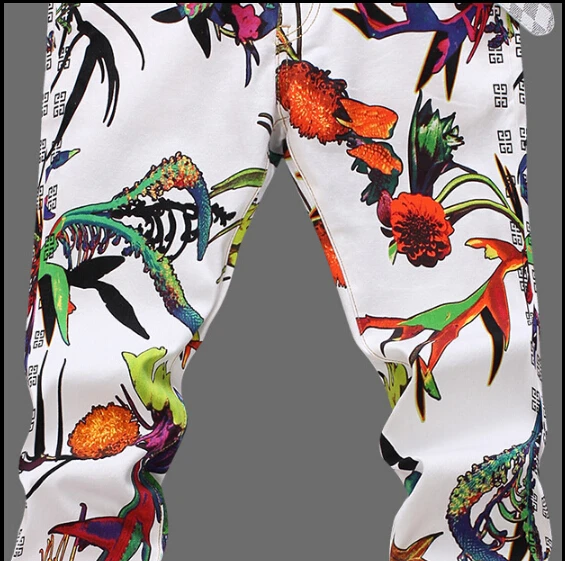 28-40! Ковбойские модные повседневные брюки с цветным рисунком или мужская одежда