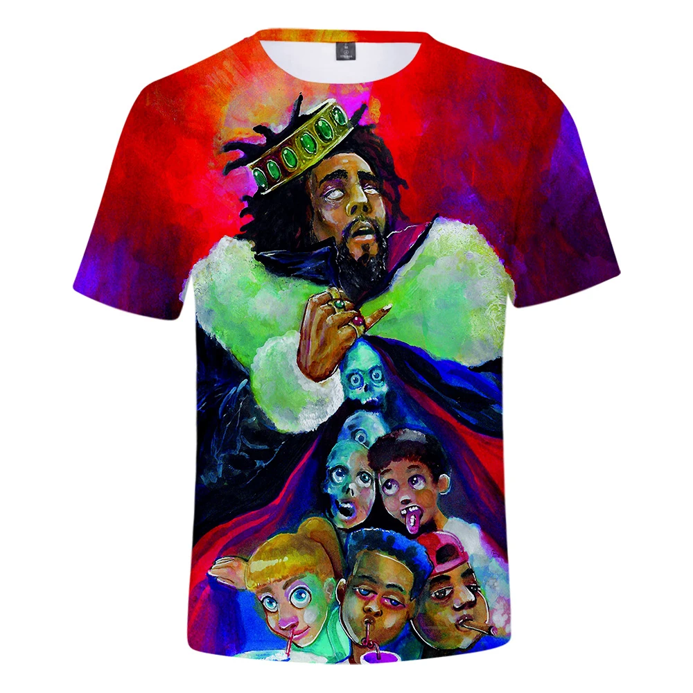 Футболка J.Cole с объемным принтом новинка 2019 модные летние футболки коротким