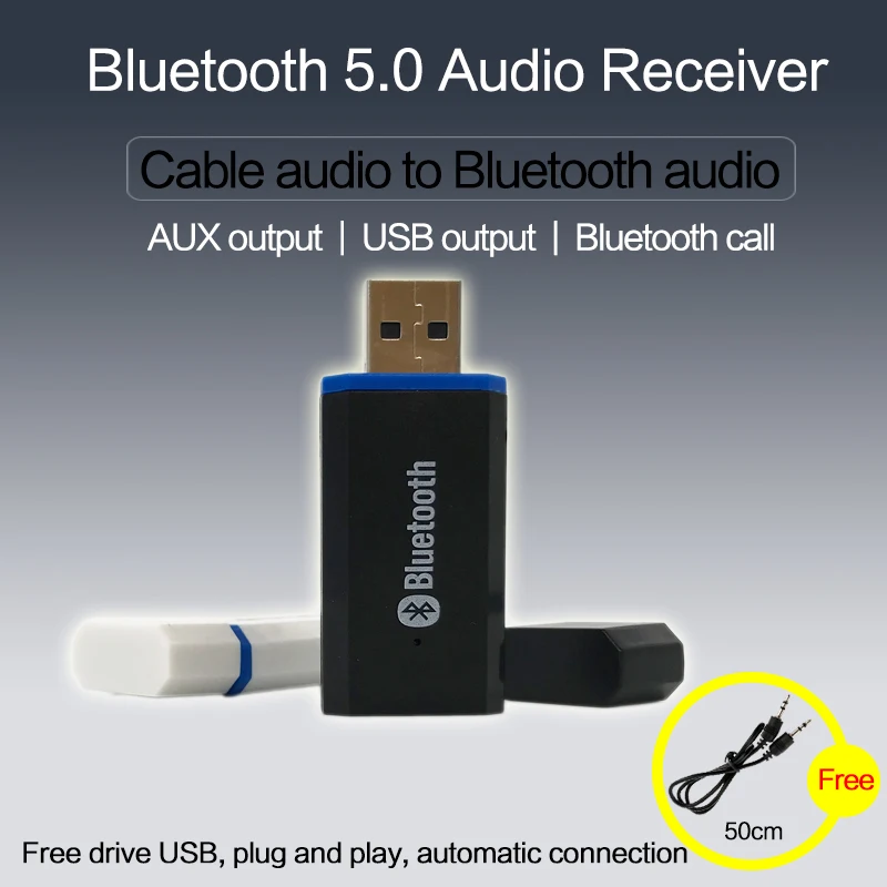 Bluetooth 5 0 аудио приемник стерео USB автомобильный адаптер кабель трансформируемый