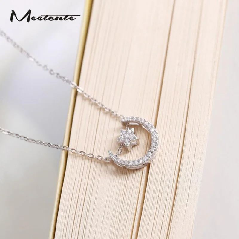 Meetcute корейский 925 серебряный воротник ожерелья для женщин ювелирные изделия