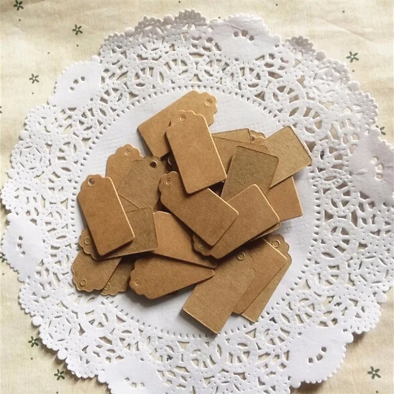 100 шт./упак. 5x3 см бирки из крафт-бумаги коричневая бумажная этикетка закладка для