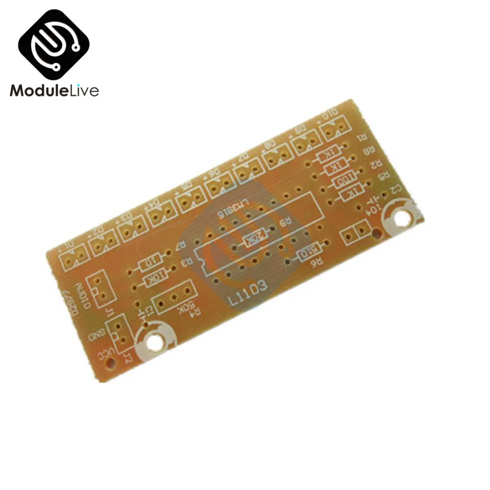 Забавный 10 аудио индикатор уровня LM3915 полоса/точка DIY набор костюм 9В 12В DC для