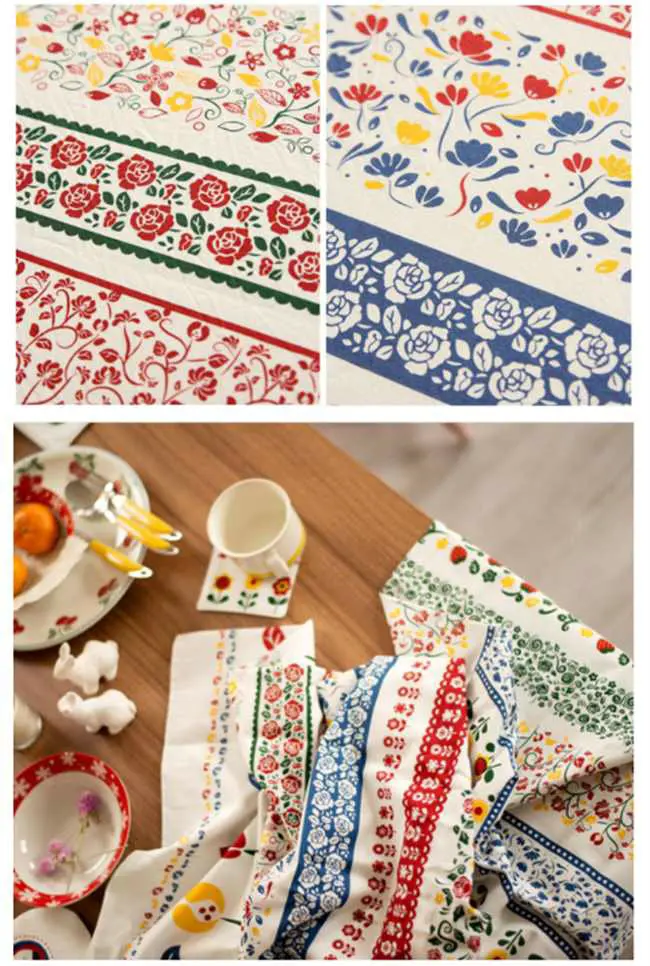 Льняная ткань в полоску с принтом виде кальмара и шпагата русском стиле для шитья