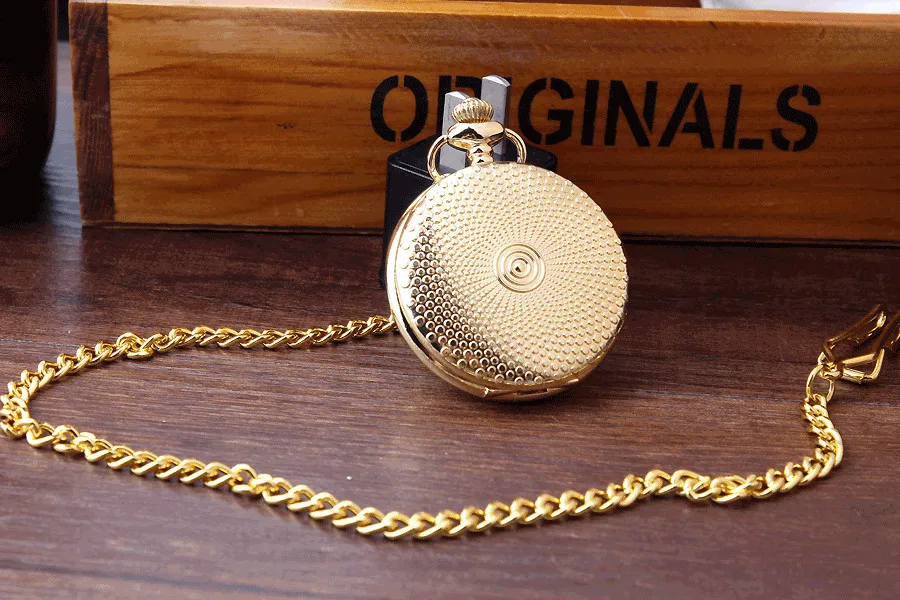 Новый Роскошный Ретро стимпанк Римский двойной дисплей золотые точки карманные