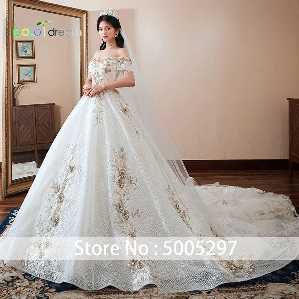 Свадебное платье A line chapel train vestido de novia кружевное с вырезом лодочкой 2019 | Свадьбы и
