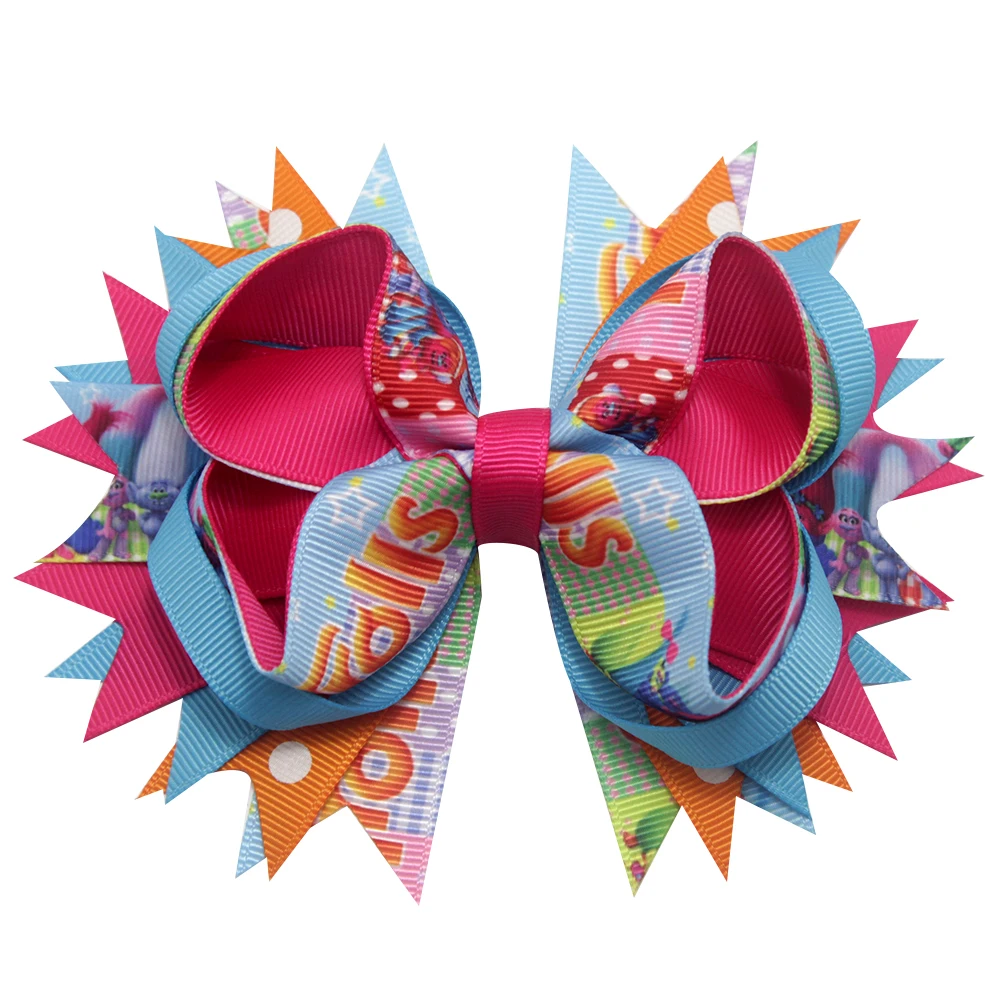 

5 Inch Cute Prints Cartoon Kids Hair Accessories Flower Headdress Girls Fashion Hairpin