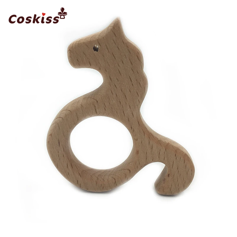 Mordedor de madera de haya Natural hecho a mano para beb&eacute;, colgante personalizado de madera, respetuoso con el medio ambiente, mordedor seguro para beb&eacute;-4