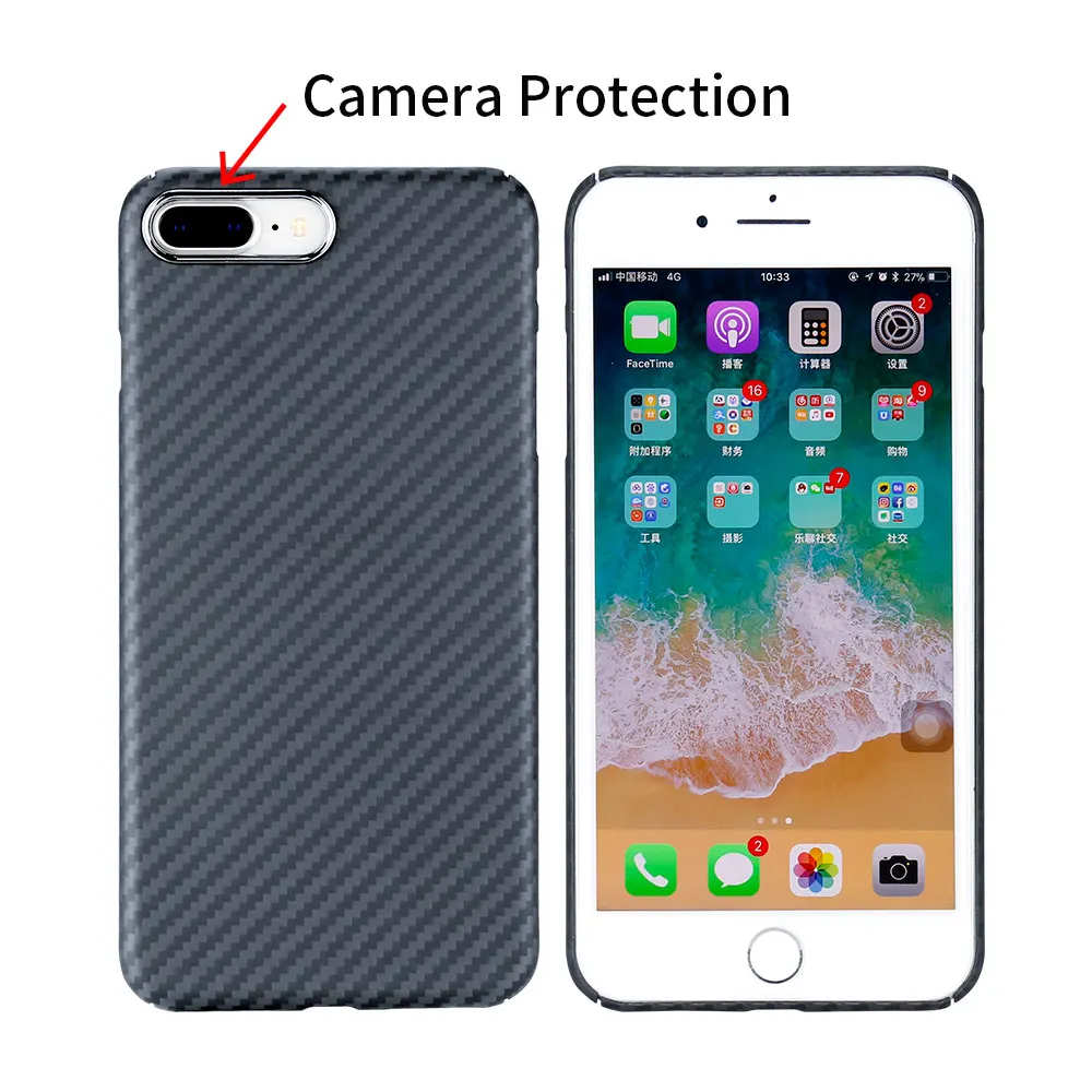 

Чехол с полной защитой из арамидного волокна для iPhone 7Plus, роскошный чехол для телефона iPhone 8Plus, противоударный чехол-сумка
