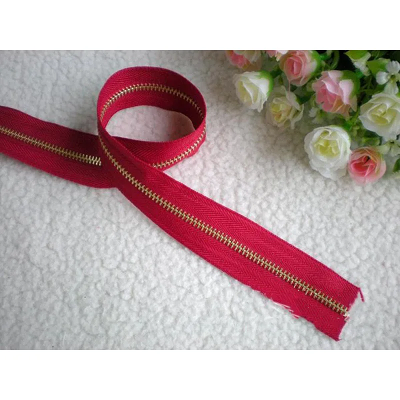 red Meetee 3 ярдов металлическая молния бронзового цвета 3# размер DIY аксессуары ручной работы u-образный код стоппер ползунки для одежды сумочка Сумочка поставка кошелька - Цвет: red
