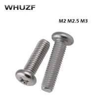 2 5mm screw self tapping 50pcs m22 53 stainless steel round pan head machine screw m22 53 345681012 30mm din7985