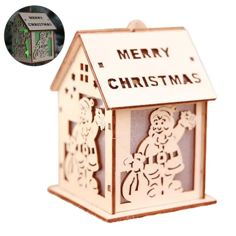 Kaigelin мини светящийся деревянный дом Рождественские огни LED Рождественская елка