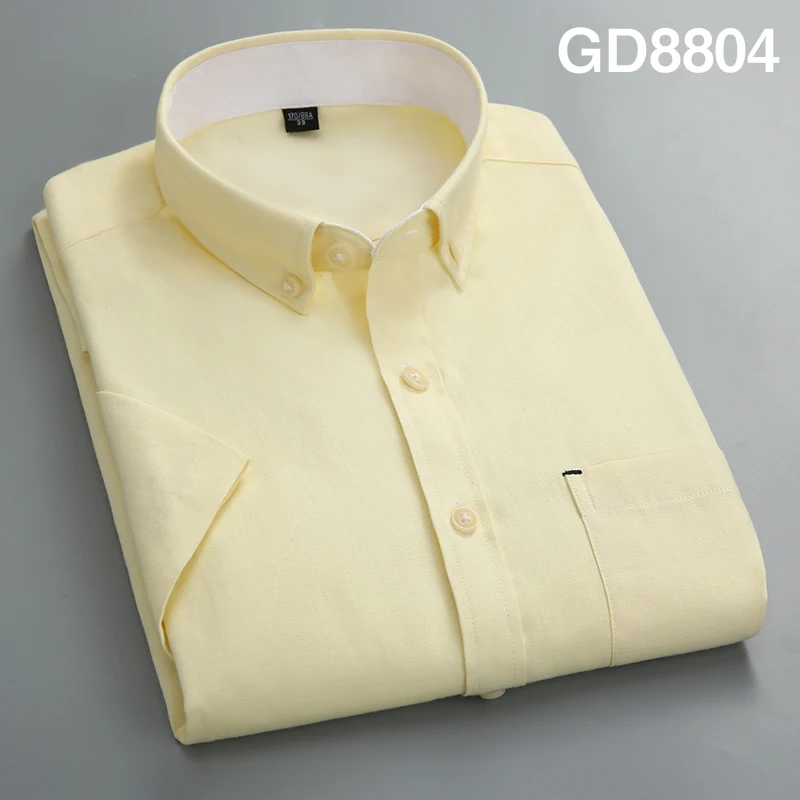 Man shirts 8804 Summer Men Shirts Short Sleeve Heren Blouse Mens Shirts Regular Fit White Black Purple Blue Formal Shirts For Men Social Button - Цвет: Man shirts 8804