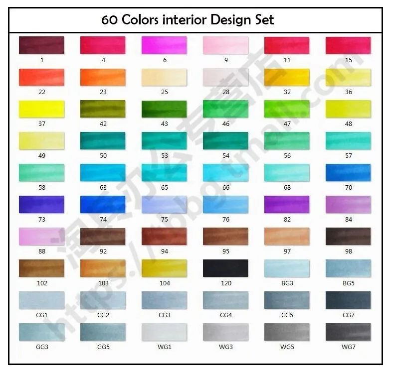 60 interior Set Touchliit 30/40/60/80 алкоголь двойной маркер для рисования Аниме/Архитектура/Костюмы/Пейзаж/Дизайн интерьера Pro маркер графических перьев - Цвет: 60 interior Set